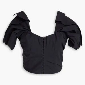 Jacquemus Brasso Cropped Pleated Twill Top - 34 - NWT